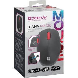 Mysz bezprzewodowa Defender TIANA MB-055 optyczna bezklikowa silent 1000dpi 3P czarna