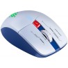 Mysz bezprzewodowa Defender TISA GM-126 optyczna 1600dpi 2.4 GHz + Bluetooth biało-niebieska RGB AKUMULATOR 6 przycisków Gaming