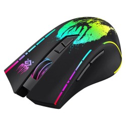 Mysz bezprzewodowa Defender KRONOS GM-695 optyczna 1600dpi czarna RGB AKUMULATOR 6 przycisków Gaming