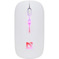 Mysz bezprzewodowa Defender TOUCH MM-997 optyczna 1600dpi 2.4 GHz + Bluetooth biała RGB AKUMULATOR bezklikowa silent