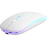 Mysz bezprzewodowa Defender TOUCH MM-997 optyczna 1600dpi 2.4 GHz + Bluetooth biała RGB AKUMULATOR bezklikowa silent
