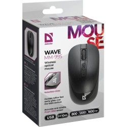 Mysz bezprzewodowa Defender WAVE MM-995 optyczna bezklikowa silent 1600dpi czarna