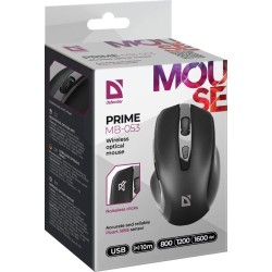 Mysz bezprzewodowa Defender PRIME MB-053 optyczna bezklikowa silent 1600dpi czarna