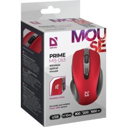 Mysz bezprzewodowa Defender PRIME MB-053 optyczna bezklikowa silent 1600dpi czerwona