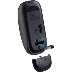 Mysz bezprzewodowa Defender VITRUAL MB-635 optyczna 1600dpi 2.4 GHz + Bluetooth czarna AKUMULATOR bezklikowa silent