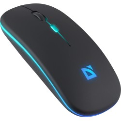 Mysz bezprzewodowa Defender TOUCH MM-997 optyczna 1600dpi 2.4 GHz + Bluetooth czarna RGB AKUMULATOR bezklikowa silent
