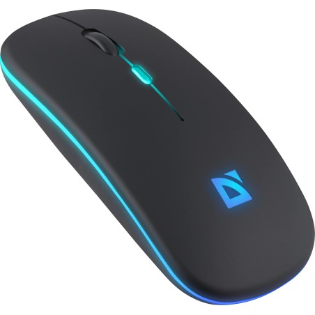 Mysz bezprzewodowa Defender TOUCH MM-997 optyczna 1600dpi 2.4 GHz + Bluetooth czarna RGB AKUMULATOR bezklikowa silent