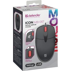 Mysz przewodowa Defender ICON MB-057 1000dpi bezklikowa silent