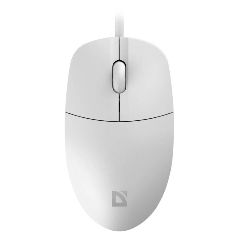 Mysz przewodowa Defender AZORA MB-241 OPTICAL 1200dpi 3P biała kabel 1.8 m
