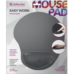 Podkładka Defender EASY WORK żelowa szara 260x225x5mm