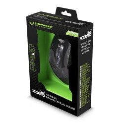 Mysz przewodowa Esperanza MX203 Scorpio optyczna Gaming 6D USB czarno-niebieska
