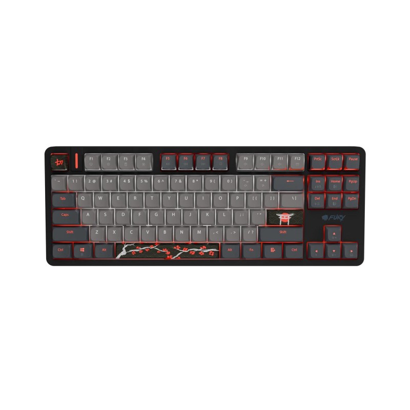 Klawiatura dla graczy Fury Kanabo K6 US podświetlenie RGB magnetyczna czarno-szara