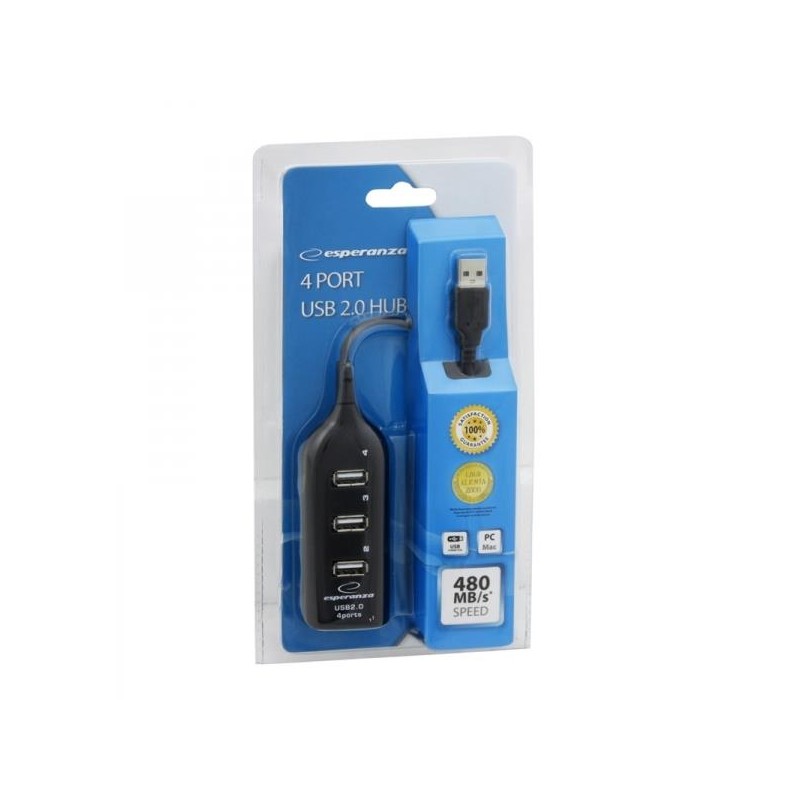 Hub USB Esperanza EA116 4xUSB 2.0 czarny