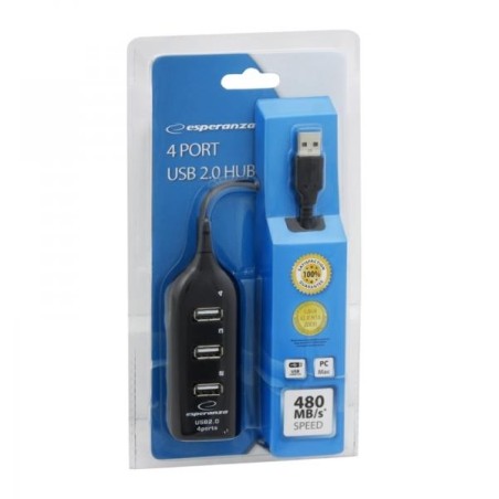 Hub USB Esperanza EA116 4xUSB 2.0 czarny