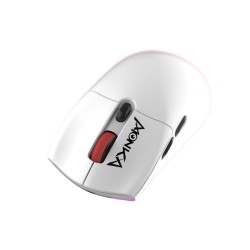 Mysz bezprzewodowa Monka GURU optyczna 26000dpi 2.4 GHz + Bluetooth biała AKUMULATOR 6 przycisków gaming PixArt PAW3395 Kailh