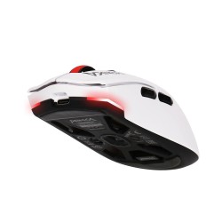 Mysz bezprzewodowa Monka GURU optyczna 26000dpi 2.4 GHz + Bluetooth biała AKUMULATOR 6 przycisków gaming PixArt PAW3395 Kailh