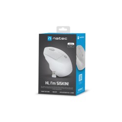 Mysz bezprzewodowa Natec Siskin 2 optyczna 1600 DPI BT 5.0 + 2.4 GHz z cichym klikiem biała