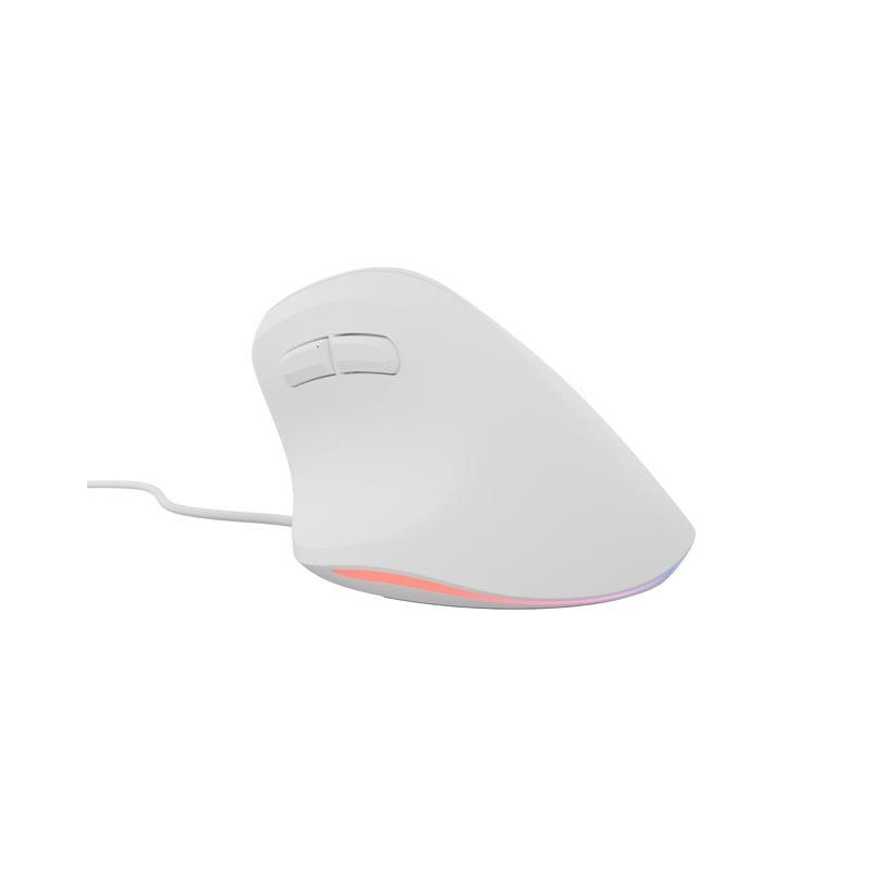 Mysz przewodowa Natec Crake 2 PRO 12800dpi wertykalna programowalna optyczna biała