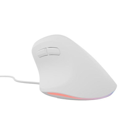 Mysz przewodowa Natec Crake 2 PRO 12800dpi wertykalna programowalna optyczna biała