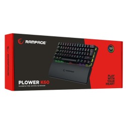 Klawiatura przewodowa Rampage PLOWERK60 gamingowa mechaniczna Blue Switch Rainbow LED czarna