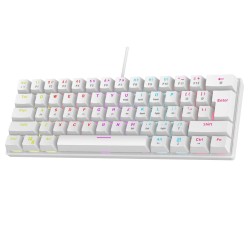 Klawiatura przewodowa Rampage PLOWERK60 gamingowa mechaniczna Blue Switch Rainbow LED biała