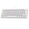 Klawiatura przewodowa Rampage PLOWERK60 gamingowa mechaniczna Blue Switch Rainbow LED biała