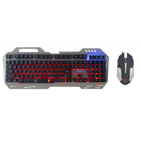 Zestaw przewodowy klawiatura + mysz Rebeltec INTERCEPTOR 2 Gaming USB szary metal