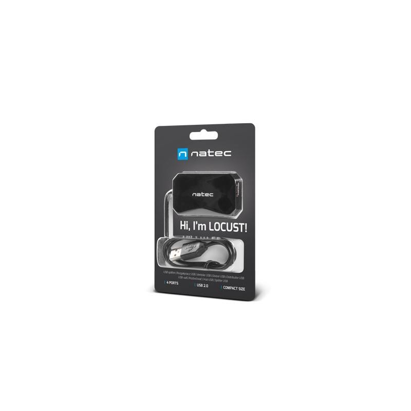 Hub USB Natec NHU-0647 LOCUST 4xUSB 2.0 czarny