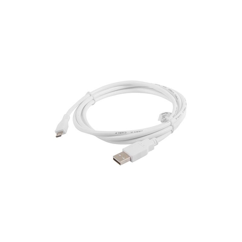 Kabel USB 2.0 Lanberg micro AM-MBM5P 1,8m biały