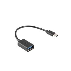 Kabel USB 2.0 Lanberg USB type-C(M) - USB-A(F) 0,15m OTG czarny