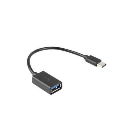 Kabel USB 2.0 Lanberg USB type-C(M) - USB-A(F) 0,15m OTG czarny