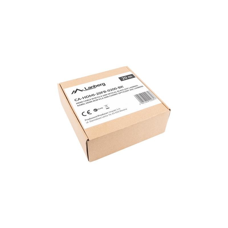 Kabel HDMI Lanberg M/M v2.0 20m czarny optyczny AOC