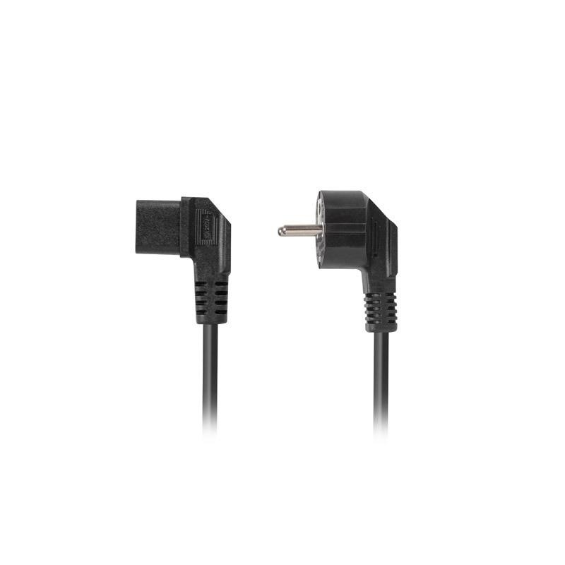 Kabel zasilający Lanberg CEE 7/7 - IEC 320 C13 kątowy 3m VDE czarny