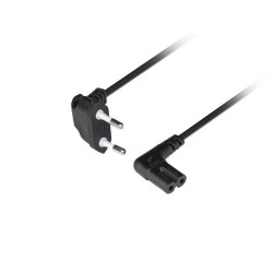 Kabel zasilający Lanberg CEE 7/16 - IEC 320 C7 EURO (radiowy) 1,8m kątowy VDE czarny