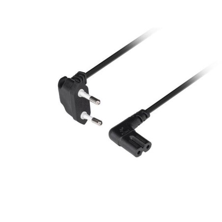 Kabel zasilający Lanberg CEE 7/16 - IEC 320 C7 EURO (radiowy) 1,8m kątowy VDE czarny