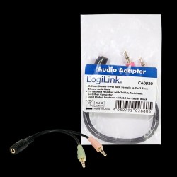 Adapter audio stereo LogiLink CA0020 3,5mm jack (F) 2x 3,5mm jack (M)