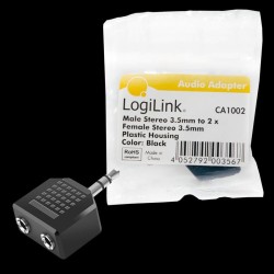Adapter audio stereo LogiLink CA1002 3,5mm jack (M) 2x 3,5mm jack (F)