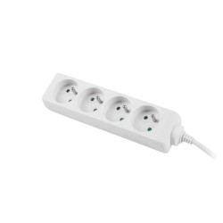Listwa przedłużacz Lanberg 1,5m biała 4x 230V PL, kabel wykonany z pełnej miedzi