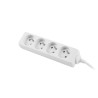 Listwa przedłużacz Lanberg 1,5m biała 4x 230V PL, kabel wykonany z pełnej miedzi