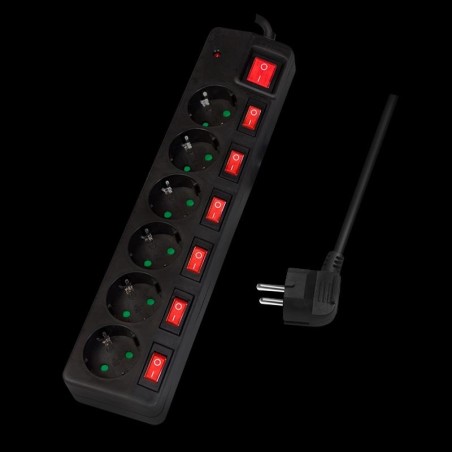 Listwa zasilająca LogiLink LPS233 6 gniazd ON/OFF 1,5m
