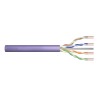 Kabel teleinformatyczny instalacyjny DIGITUS kat.6, U/UTP, Dca, drut, AWG 23/1, LSOH, 50m, fioletowy, ofoliowany