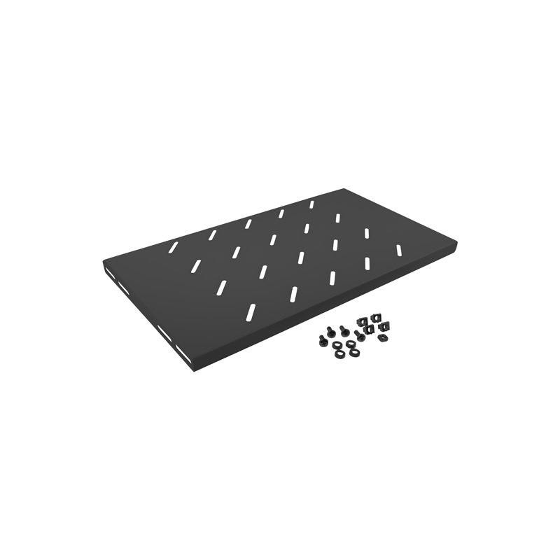 Półka do szaf 19" 450mm czarna Lanberg (1U/486x270mm udźwig do 120kg, montaż 4-punktowy)