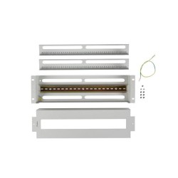 Panel dystrybucji napięć Lanberg 19" 3U z szyną DIN TS-35 szary