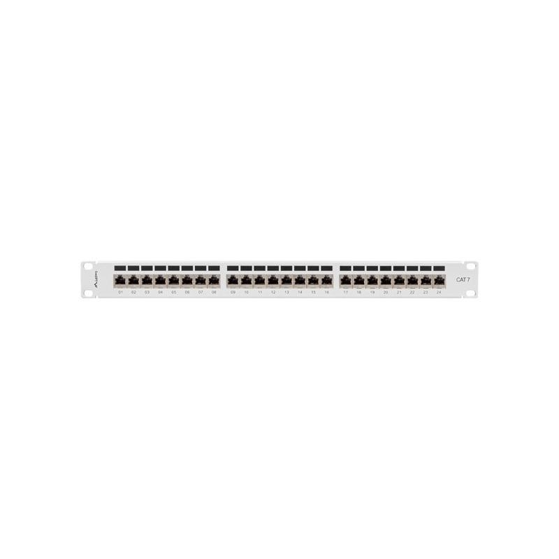 Patch panel Lanberg 24 port 1U kat.7 ekranowany szary