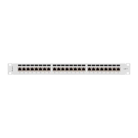 Patch panel Lanberg 24 port 1U kat.7 ekranowany szary