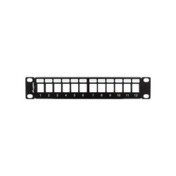 Patch panel pusty Lanberg 12 port 1U 10" z organizerem do modułów keystone czarny