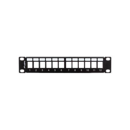 Patch panel pusty Lanberg 12 port 1U 10" z organizerem do modułów keystone czarny