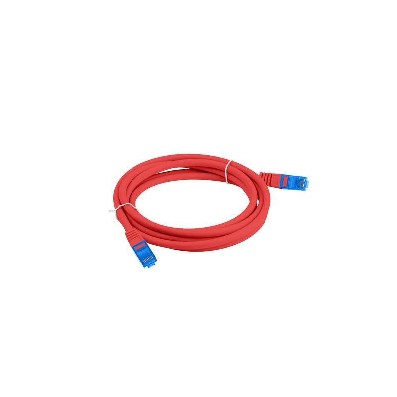 Patchcord Lanberg S/FTP kat.6A 2m LSZH CCA fluke passed czerwony