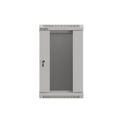 Szafa instalacyjna Rack Lanberg Wisząca 10" 9U 300x300 Drzwi Przeszklone (flat pack) Szara