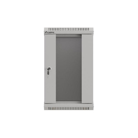 Szafa instalacyjna Rack Lanberg Wisząca 10" 9U 300x300 Drzwi Przeszklone (flat pack) Szara